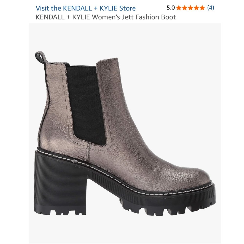 NWOT Kendall + Kylie 7.5 Womens' Jett Boot Leather Metallic Bronze Lug Sole